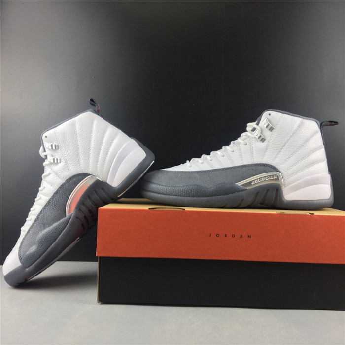 Air Jordan 12 White Dark Grey Gym Red 130690-160
