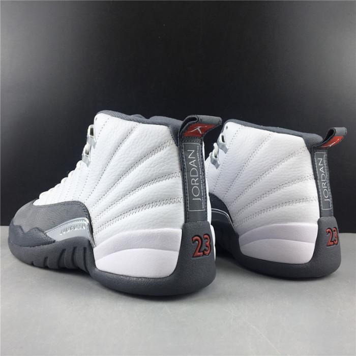 Air Jordan 12 White Dark Grey Gym Red 130690-160