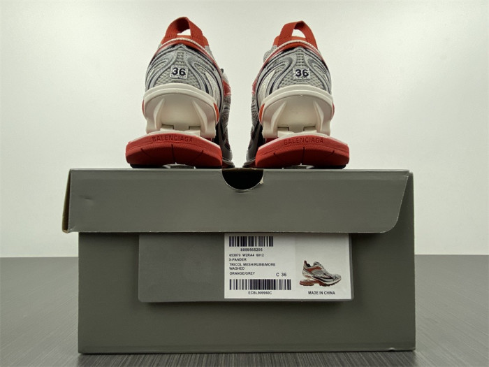 blcg x-pander 6.0 sneaker in red, silver, black and white mesh and nylon w2ra46012