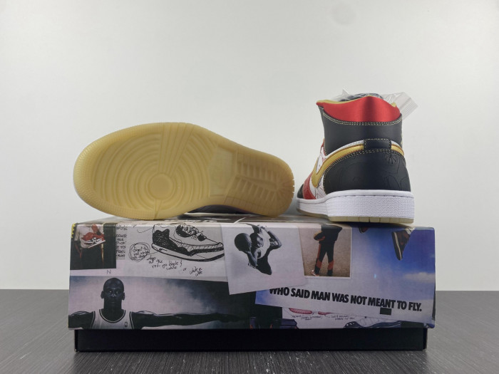 air jordan 1 mid xq white black sport red - dv0576-176