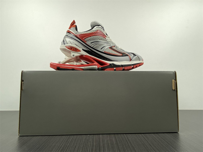 blcg x-pander 6.0 sneaker in red, silver, black and white mesh and nylon w2ra46012