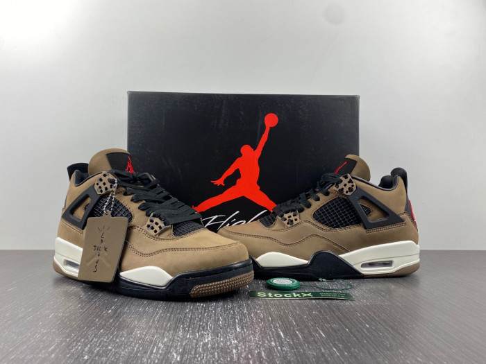 travis scott x air jordan 4 retro brown aj4-882335