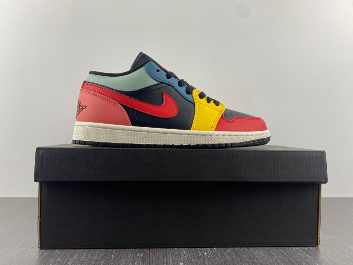 air jordan 1 low se black multi-color (w) - dn3739-060