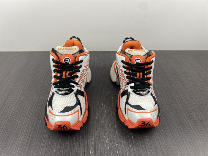 blcg runner sneaker in white, orange and black mesh and nylon blc52001