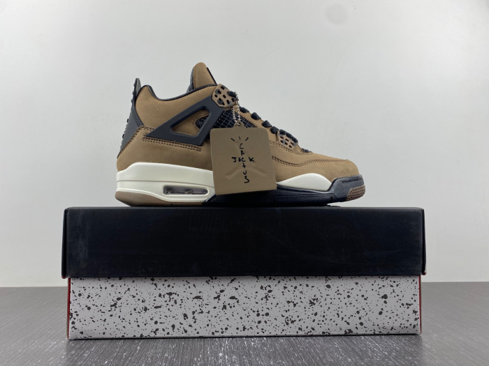travis scott x air jordan 4 retro brown aj4-882335