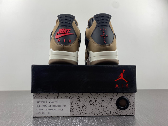 travis scott x air jordan 4 retro brown aj4-882335