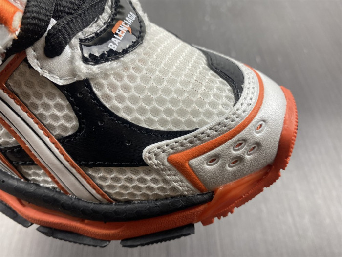 blcg runner sneaker in white, orange and black mesh and nylon blc52001