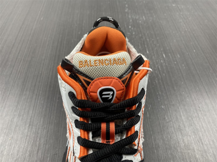 blcg runner sneaker in white, orange and black mesh and nylon blc52001