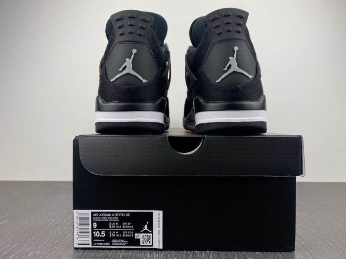 air jordan 4 black canvas dh7138-006