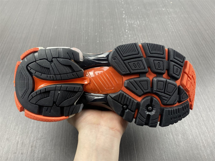 blcg runner sneaker in white, orange and black mesh and nylon blc52001