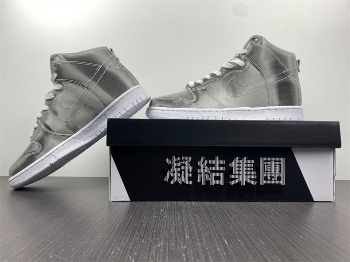 nike dunk high clot metallic silver - dh4444-900