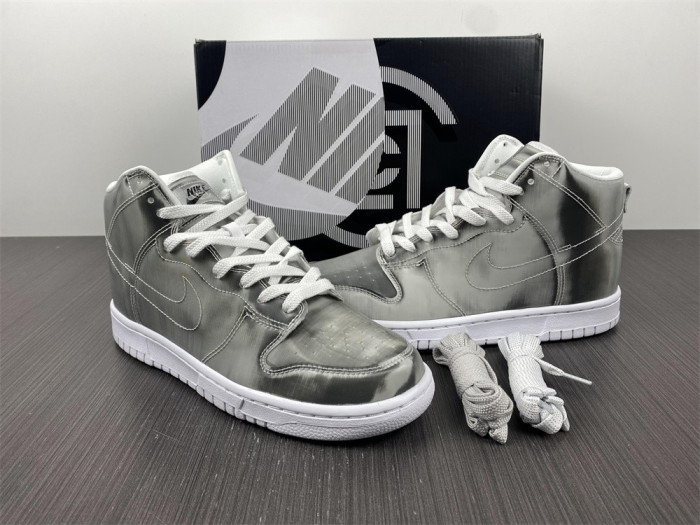 nike dunk high clot metallic silver - dh4444-900