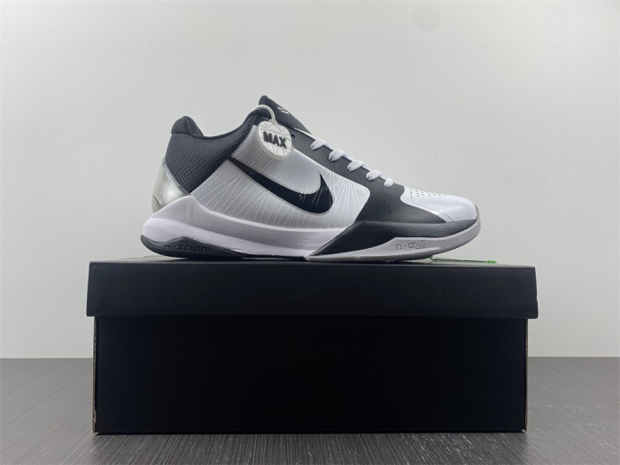nike zoom kobe 5 v tb white black light grey 407710-100