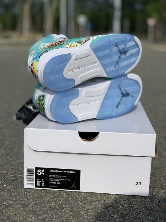 air jordan 5 retro wings (gs) av3663-900