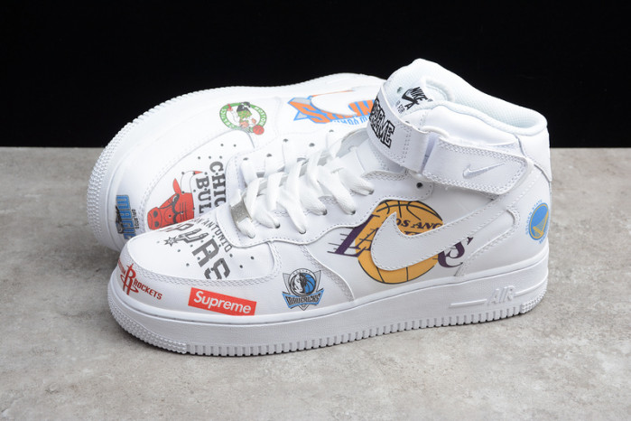 SUPREME X NBA X AIR FORCE 1 MID 07 WHITE AQ8017-100