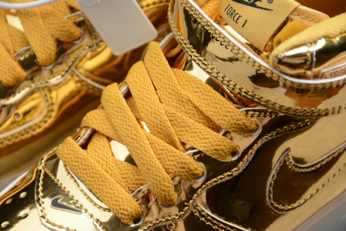 kids nike air force 1 mid wb metallic gold 314197-8100