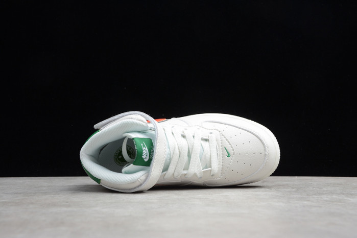 kids nike air force 1 mid 07 white green orange 314193-100