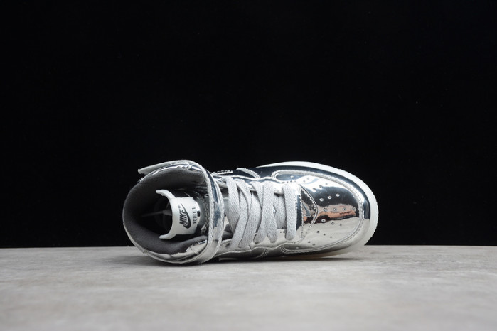 kids nike air force 1 mid wb metallic silver 314197-8500