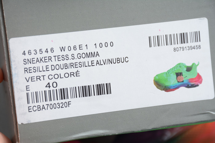 blcg sneaker triple.s.gomma vert-rainbow noir