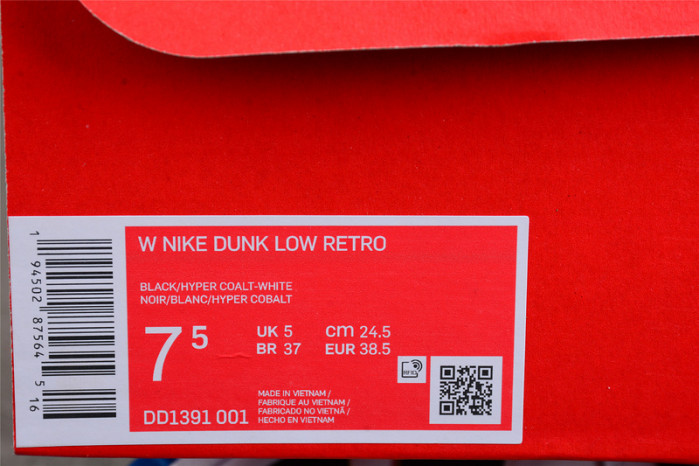 nike dunk low "royal blue/white/black" dd1391-001