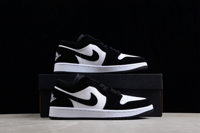 jordan 1 retro low black gym white - 552780-018