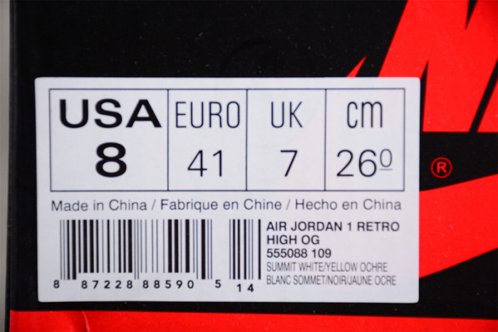 jordan 1 retro high og yellow ochre 555088-109