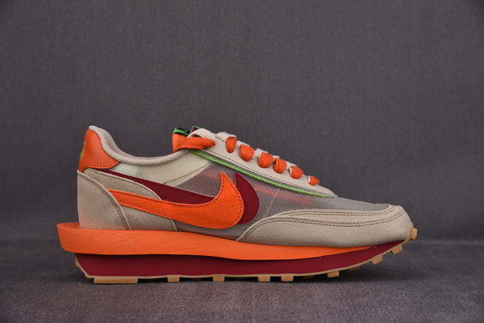nike ldwaffle clot sacai net orange blaze - dh1347-100