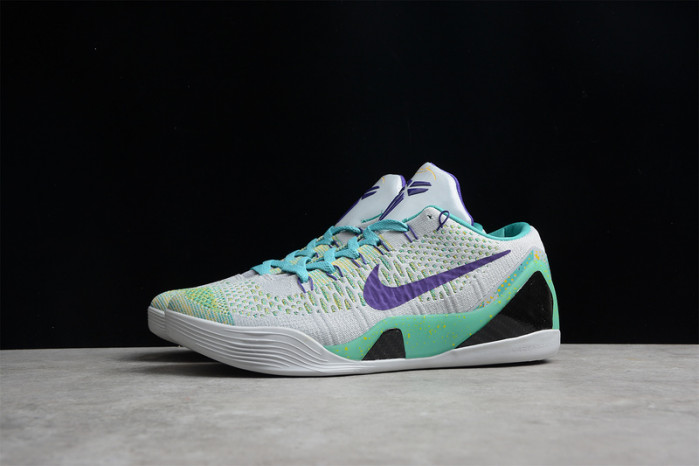 nike zoom kobe 9 ix grey green purple 630487-005