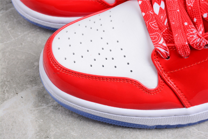 air jordan 1 mid barcelona sweater red patent - dc7294-600