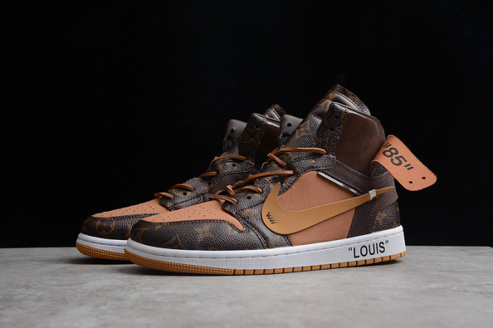 Louis Vuitton x OW x Air Jordan 1 Customs MENS AQ0818-202