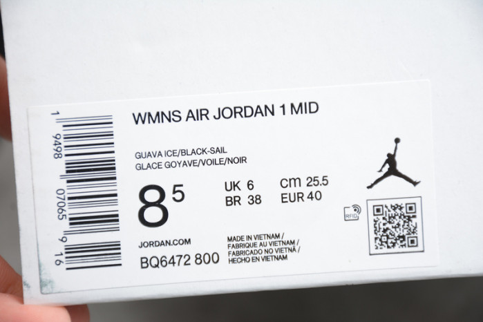 air jordan 1 mid barely orange (w) - bq6472-800
