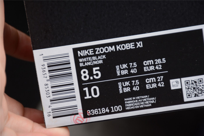 nike kobe 11 em low fundamental - 836183-100