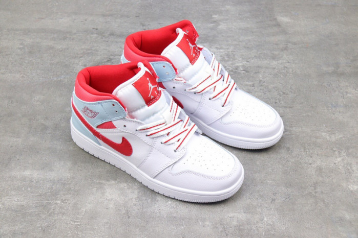 air jordan 1 mid white topaz mist (gs) 555112-104