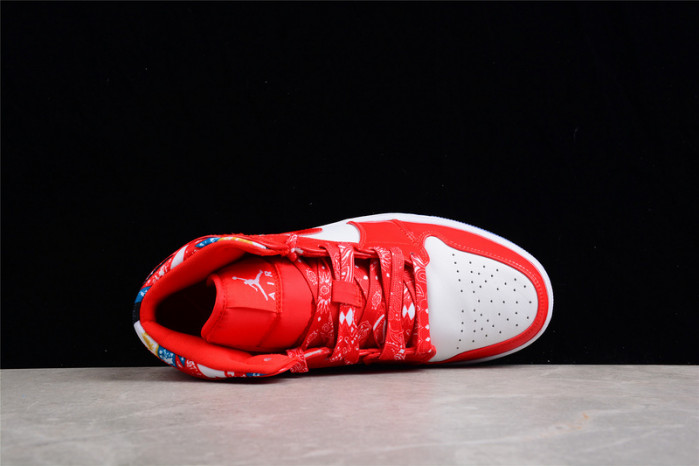 air jordan 1 mid barcelona sweater red patent - dc7294-600