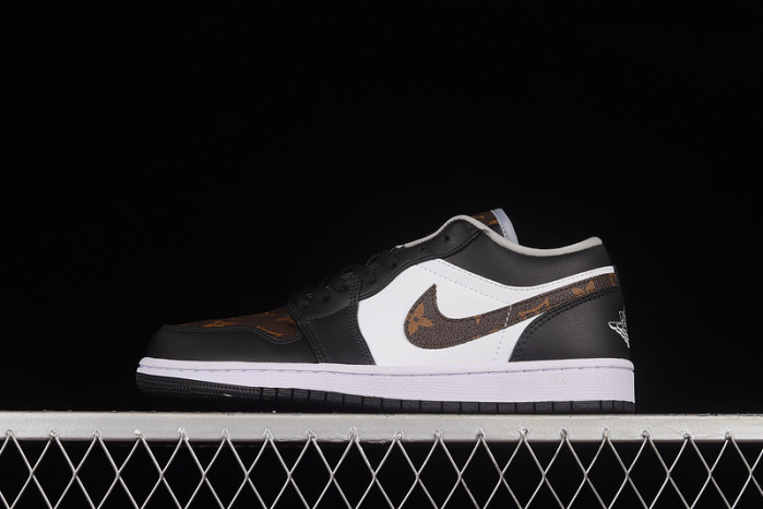 air jordan 1 low aj1 black white brown 553558-039-001
