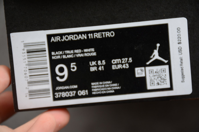 jordan 11 retro playoffs bred (2019) 378037-061