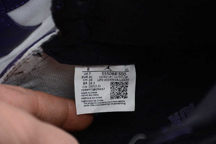 air jordan 1 retro high court purple white 555088-500