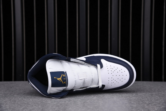 air jordan 1 mid gs obsidian white metallic gold 554725-174