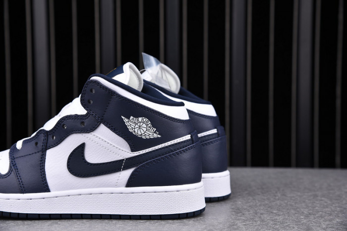 air jordan 1 mid gs obsidian white metallic gold 554725-174