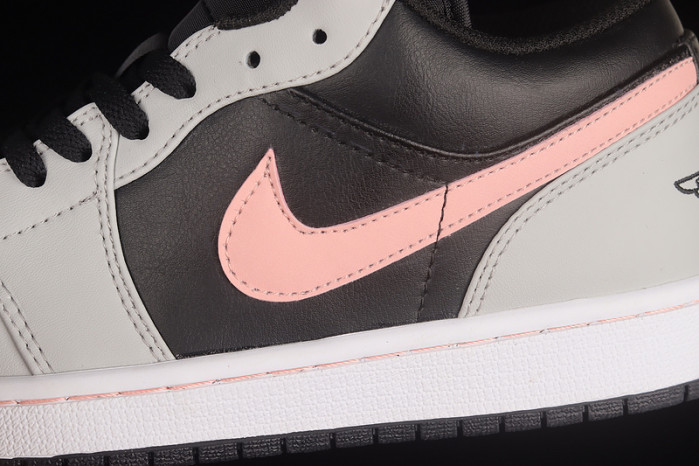 air jordan 1 low black grey pink - 553558-062