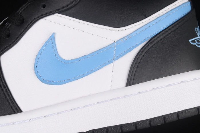 air jordan 1 low black university blue white (w) - dc0774-041