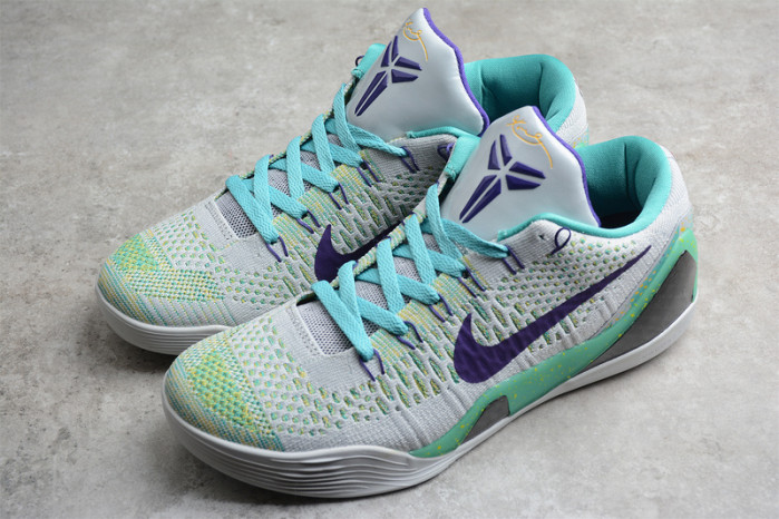 nike zoom kobe 9 ix grey green purple 630487-005