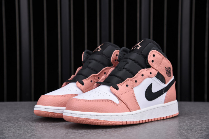 air jordan 1 mid pink quartz (gs) - 555112-603