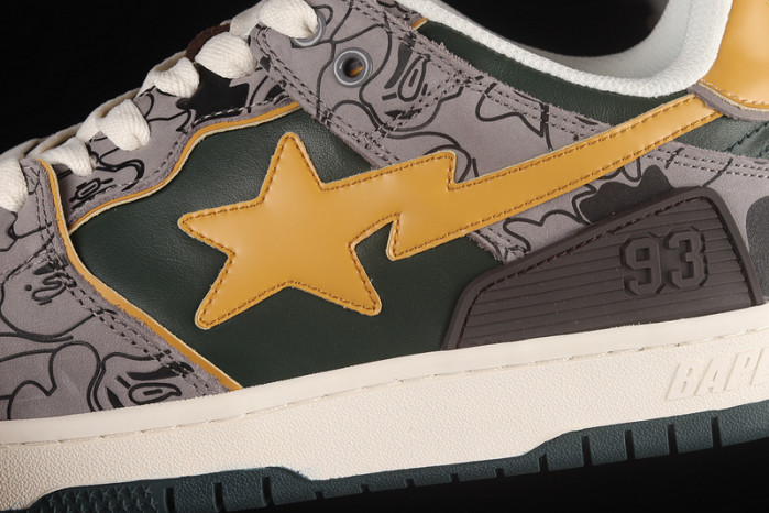 bape sta sk8 to nigo grey/yellow/beige 1g70191035012