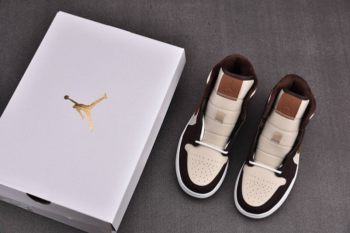 air jordan 1 mid cream dark chocolate do6699-200