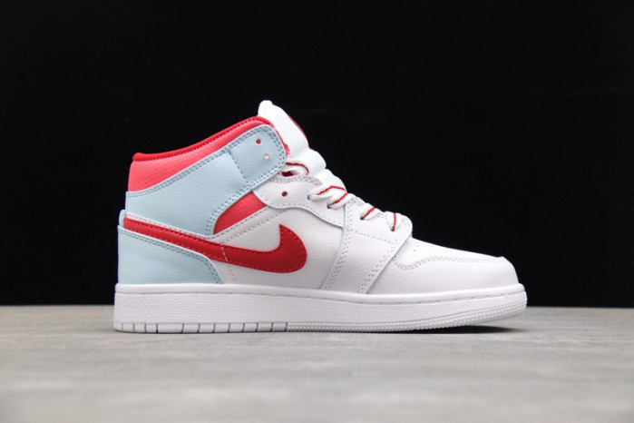 air jordan 1 mid white topaz mist (gs) 555112-104