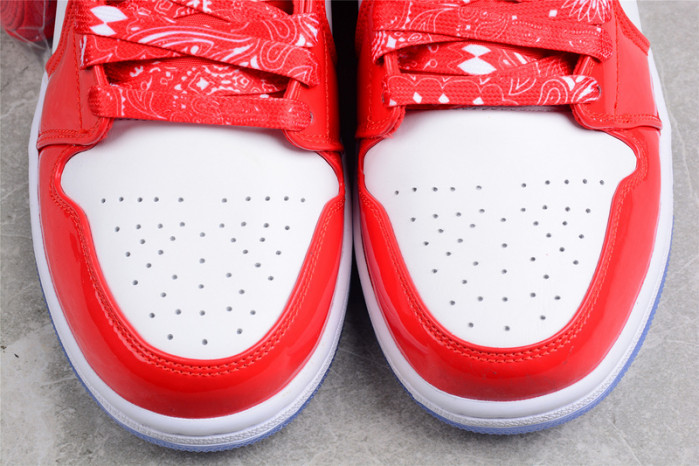 air jordan 1 mid barcelona sweater red patent - dc7294-600