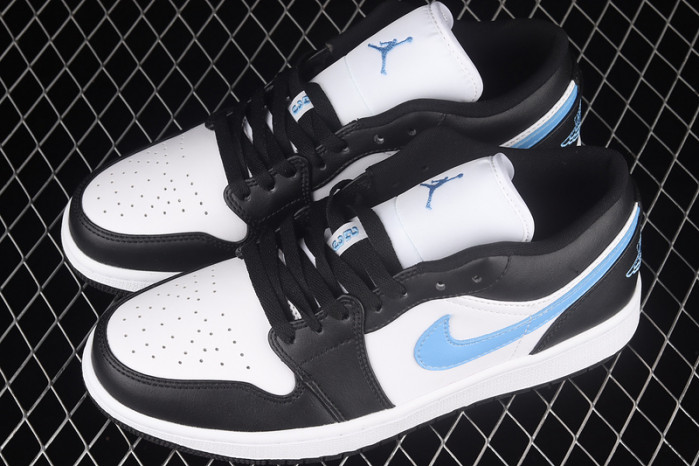 air jordan 1 low black university blue white (w) - dc0774-041