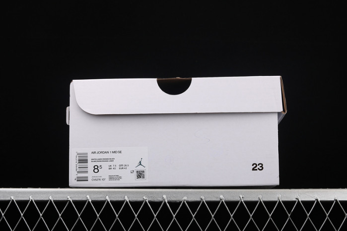 air jordan 1 mid laser orange black (w) cv5276-107