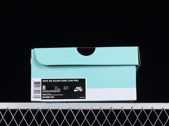 nike dunk low sb zoom pro black/wolf grey-white-white 854866-001